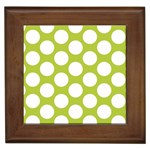 Spring Green Polkadot Framed Ceramic Tile