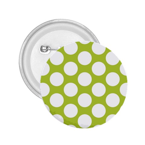 Spring Green Polkadot 2.25  Button from ArtsNow.com Front