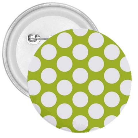 Spring Green Polkadot 3  Button from ArtsNow.com Front