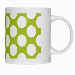 Spring Green Polkadot White Coffee Mug from ArtsNow.com Right