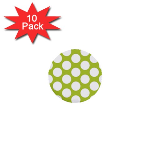 Spring Green Polkadot 1  Mini Button (10 pack) from ArtsNow.com Front