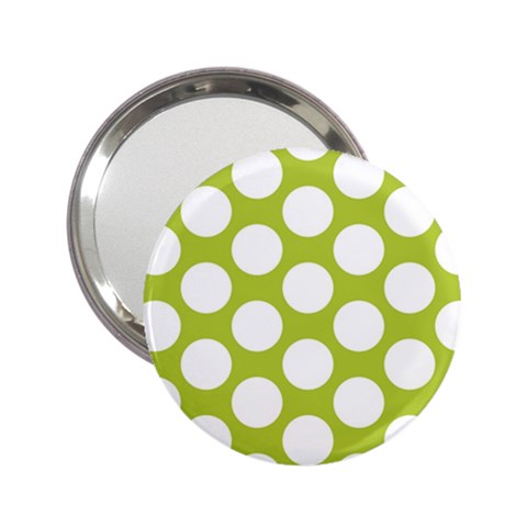 Spring Green Polkadot Handbag Mirror (2.25 ) from ArtsNow.com Front