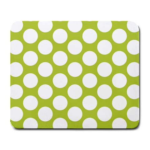 Spring Green Polkadot Large Mouse Pad (Rectangle) from ArtsNow.com Front