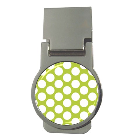 Spring Green Polkadot Money Clip (Round) from ArtsNow.com Front