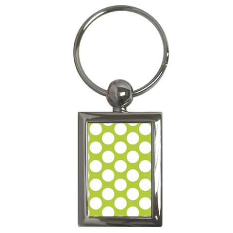 Spring Green Polkadot Key Chain (Rectangle) from ArtsNow.com Front