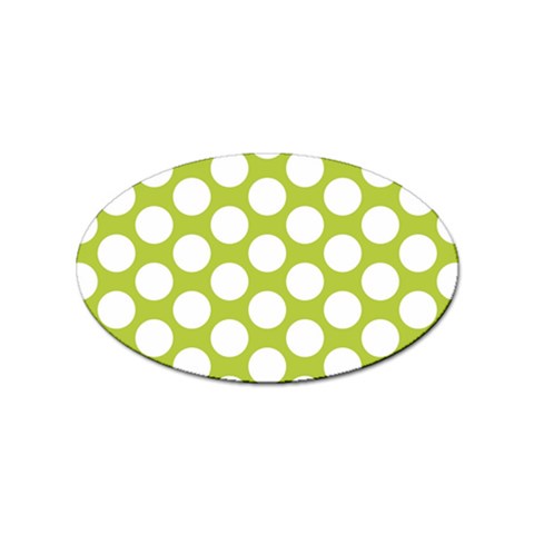 Spring Green Polkadot Sticker (Oval) from ArtsNow.com Front