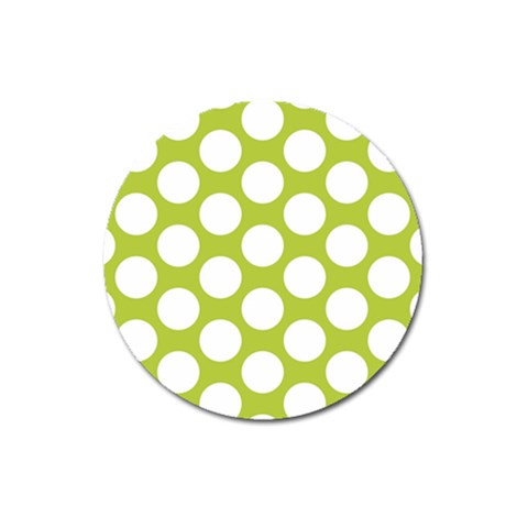 Spring Green Polkadot Magnet 3  (Round) from ArtsNow.com Front