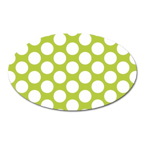 Spring Green Polkadot Magnet (Oval) from ArtsNow.com Front