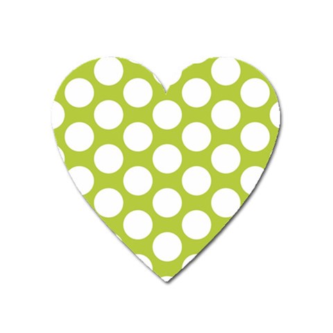 Spring Green Polkadot Magnet (Heart) from ArtsNow.com Front