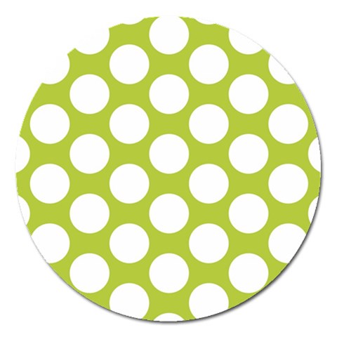 Spring Green Polkadot Magnet 5  (Round) from ArtsNow.com Front