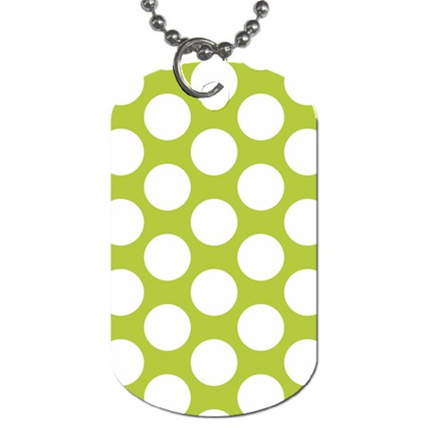 Spring Green Polkadot Dog Tag (One Sided) from ArtsNow.com Front