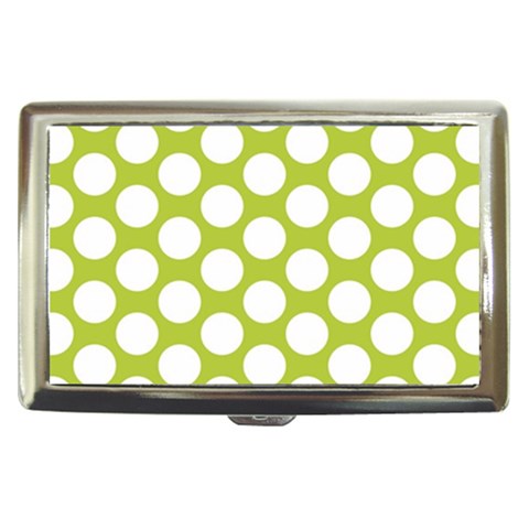 Spring Green Polkadot Cigarette Money Case from ArtsNow.com Front