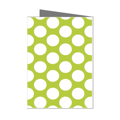 Spring Green Polkadot Mini Greeting Card (8 Pack) from ArtsNow.com Left