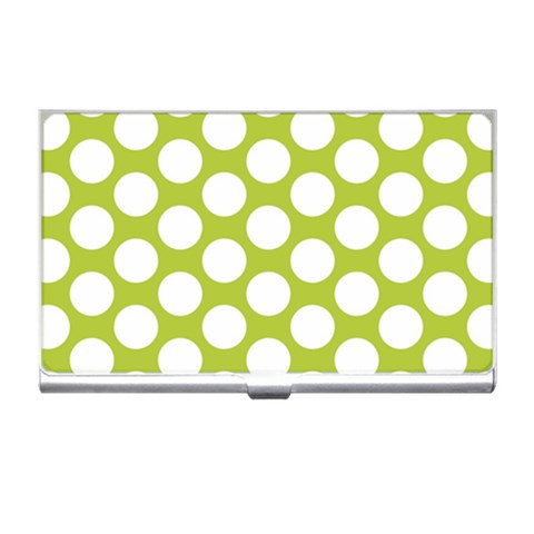 Spring Green Polkadot Business Card Holder from ArtsNow.com Front