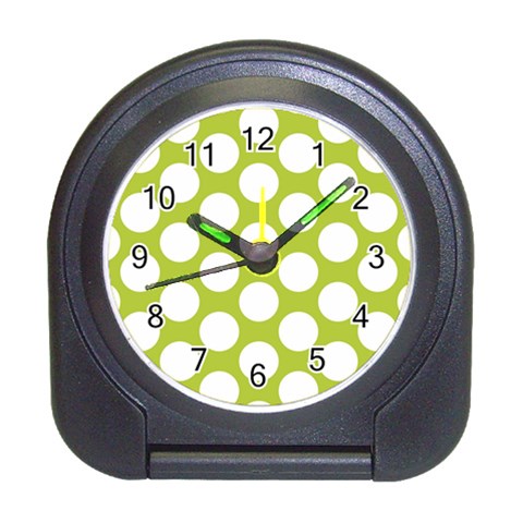 Spring Green Polkadot Desk Alarm Clock from ArtsNow.com Front