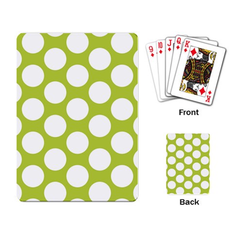 Spring Green Polkadot Playing Cards Single Design from ArtsNow.com Back