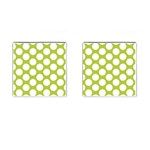 Spring Green Polkadot Cufflinks (Square)