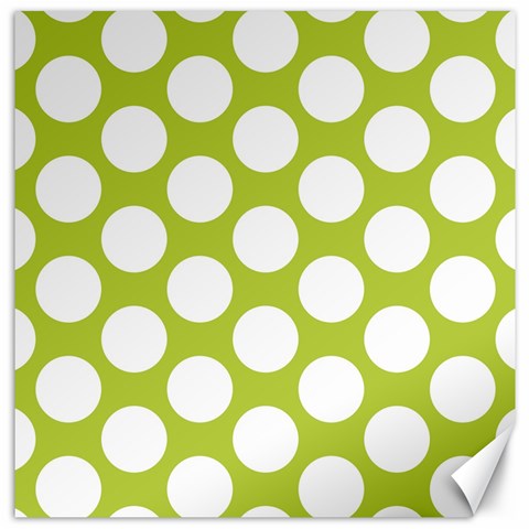 Spring Green Polkadot Canvas 12  x 12  (Unframed) from ArtsNow.com 11.4 x11.56  Canvas - 1