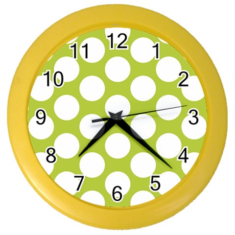 Spring Green Polkadot Wall Clock (Color) from ArtsNow.com Front