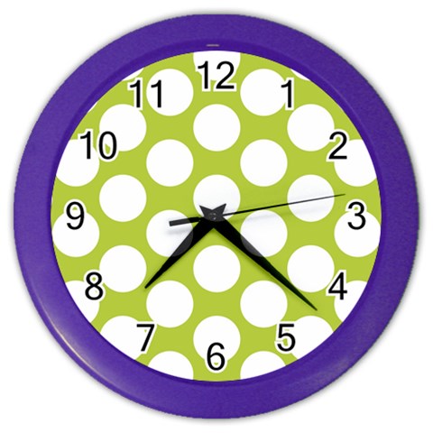 Spring Green Polkadot Wall Clock (Color) from ArtsNow.com Front