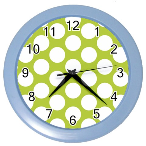 Spring Green Polkadot Wall Clock (Color) from ArtsNow.com Front