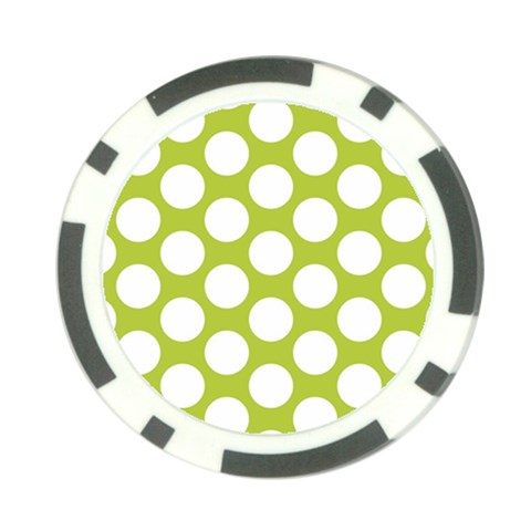 Spring Green Polkadot Poker Chip from ArtsNow.com Front