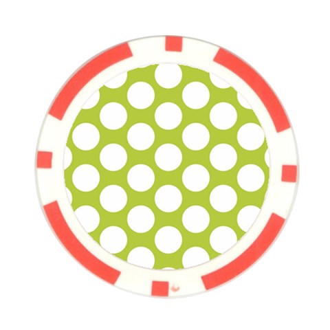 Spring Green Polkadot Poker Chip from ArtsNow.com Front