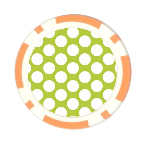 Spring Green Polkadot Poker Chip from ArtsNow.com Front