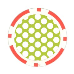 Spring Green Polkadot Poker Chip from ArtsNow.com Front