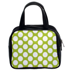 Spring Green Polkadot Classic Handbag (Two Sides) from ArtsNow.com Front