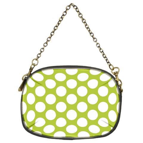 Spring Green Polkadot Chain Purse (One Side) from ArtsNow.com Front