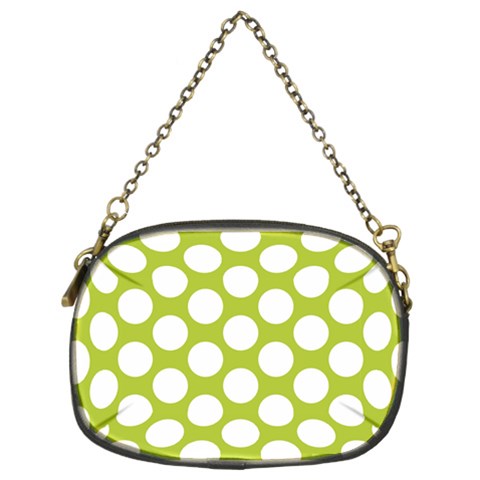 Spring Green Polkadot Chain Purse (Two Sided)  from ArtsNow.com Front