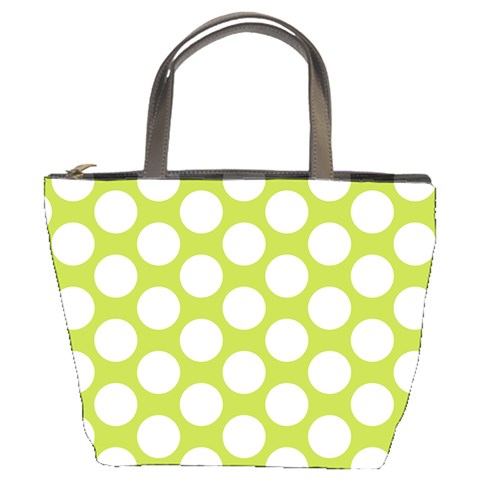 Spring Green Polkadot Bucket Handbag from ArtsNow.com Front