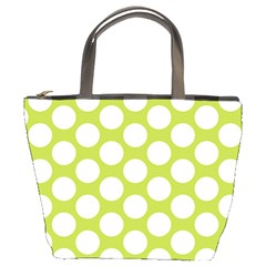 Spring Green Polkadot Bucket Handbag from ArtsNow.com Front