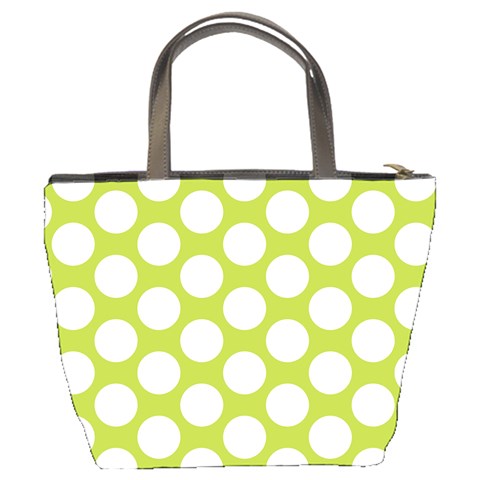 Spring Green Polkadot Bucket Handbag from ArtsNow.com Back