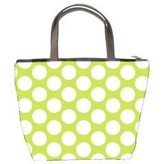 Spring Green Polkadot Bucket Handbag from ArtsNow.com Back