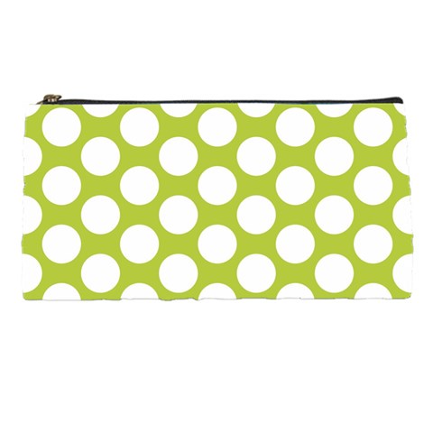 Spring Green Polkadot Pencil Case from ArtsNow.com Front