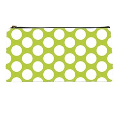 Spring Green Polkadot Pencil Case from ArtsNow.com Front