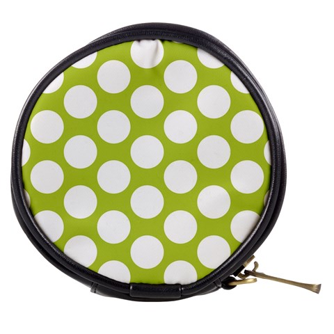 Spring Green Polkadot Mini Makeup Case from ArtsNow.com Front