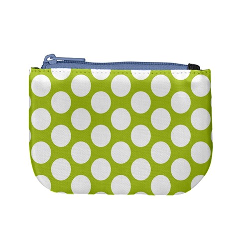 Spring Green Polkadot Coin Change Purse from ArtsNow.com Front