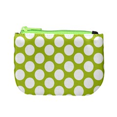 Spring Green Polkadot Coin Change Purse from ArtsNow.com Front