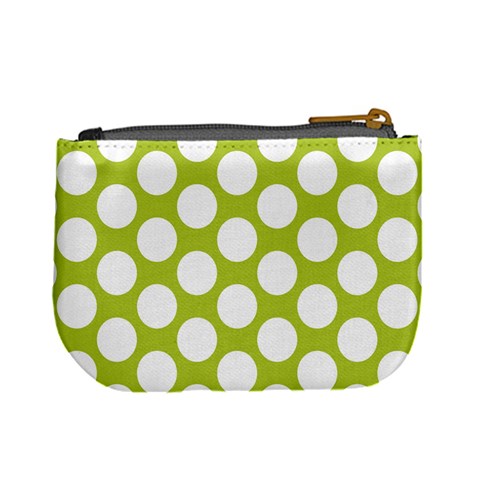 Spring Green Polkadot Coin Change Purse from ArtsNow.com Back