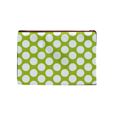 Spring Green Polkadot Cosmetic Bag (Medium) from ArtsNow.com Front