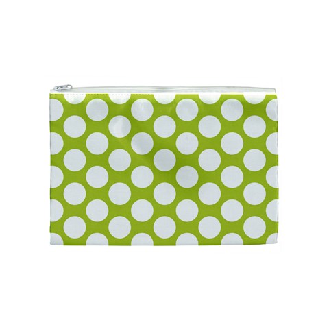 Spring Green Polkadot Cosmetic Bag (Medium) from ArtsNow.com Front