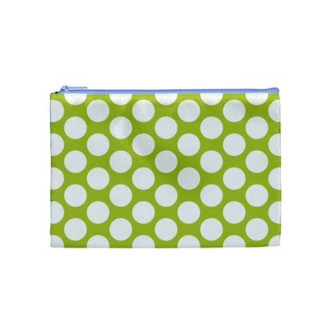 Spring Green Polkadot Cosmetic Bag (Medium) from ArtsNow.com Front