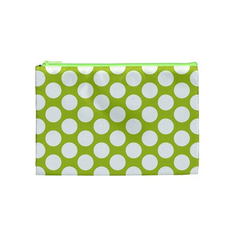 Spring Green Polkadot Cosmetic Bag (Medium) from ArtsNow.com Front