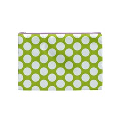 Spring Green Polkadot Cosmetic Bag (Medium) from ArtsNow.com Front