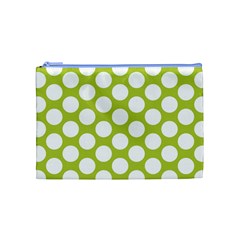 Spring Green Polkadot Cosmetic Bag (Medium) from ArtsNow.com Front