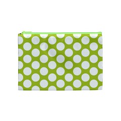 Spring Green Polkadot Cosmetic Bag (Medium) from ArtsNow.com Front