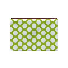 Spring Green Polkadot Cosmetic Bag (Medium) from ArtsNow.com Back